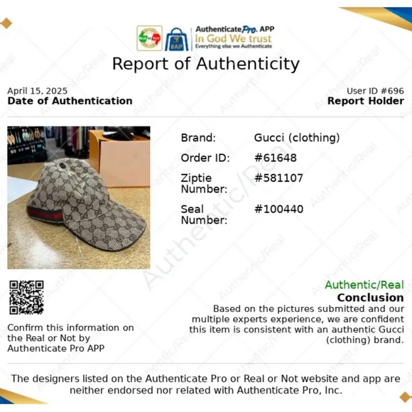 Gucci Tan Monogram Cap with Green and Red Stripe - Picture 6 of 6